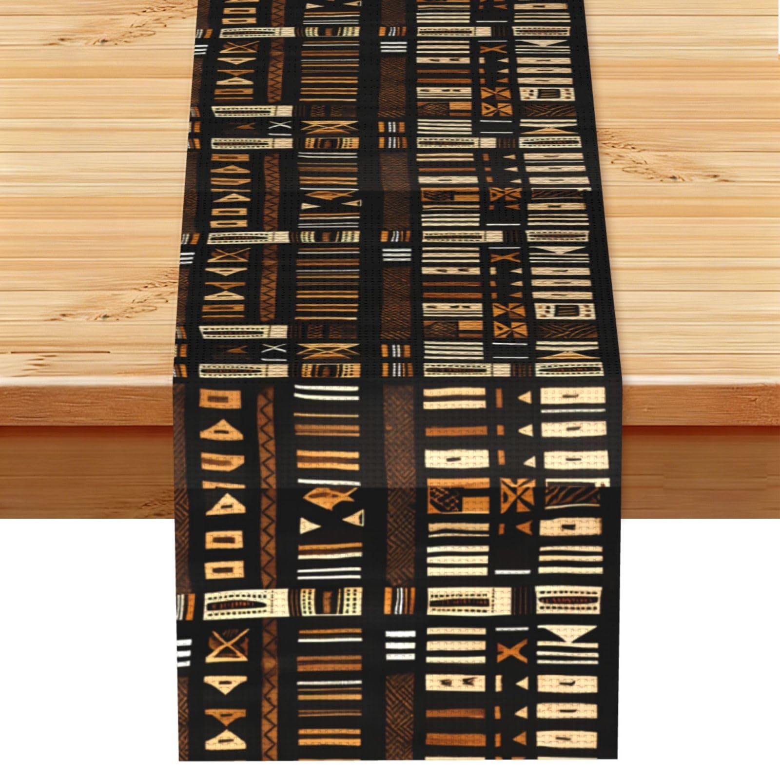 Yyoretp Black African Mud Cloth Tribal Print Table Runner For Home Hotel Dining Kitchen Party Indoor Outdoor Decor,13X72 Inch