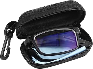 EXCEART - 3.0 Nearsighted Glasses Folding Reading Glasses Black Myopia Glasses Long Distance Eyeglasses with Portable Case