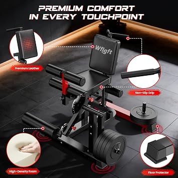 Leg Extension and Curl Machine,Adjustable Leg Curl Machine for Home Gym,4 in 1 Lower Body Workout Machine with 1000LB Capacity,Leg Workout Equipment Compatible with 1 and 2 Plates