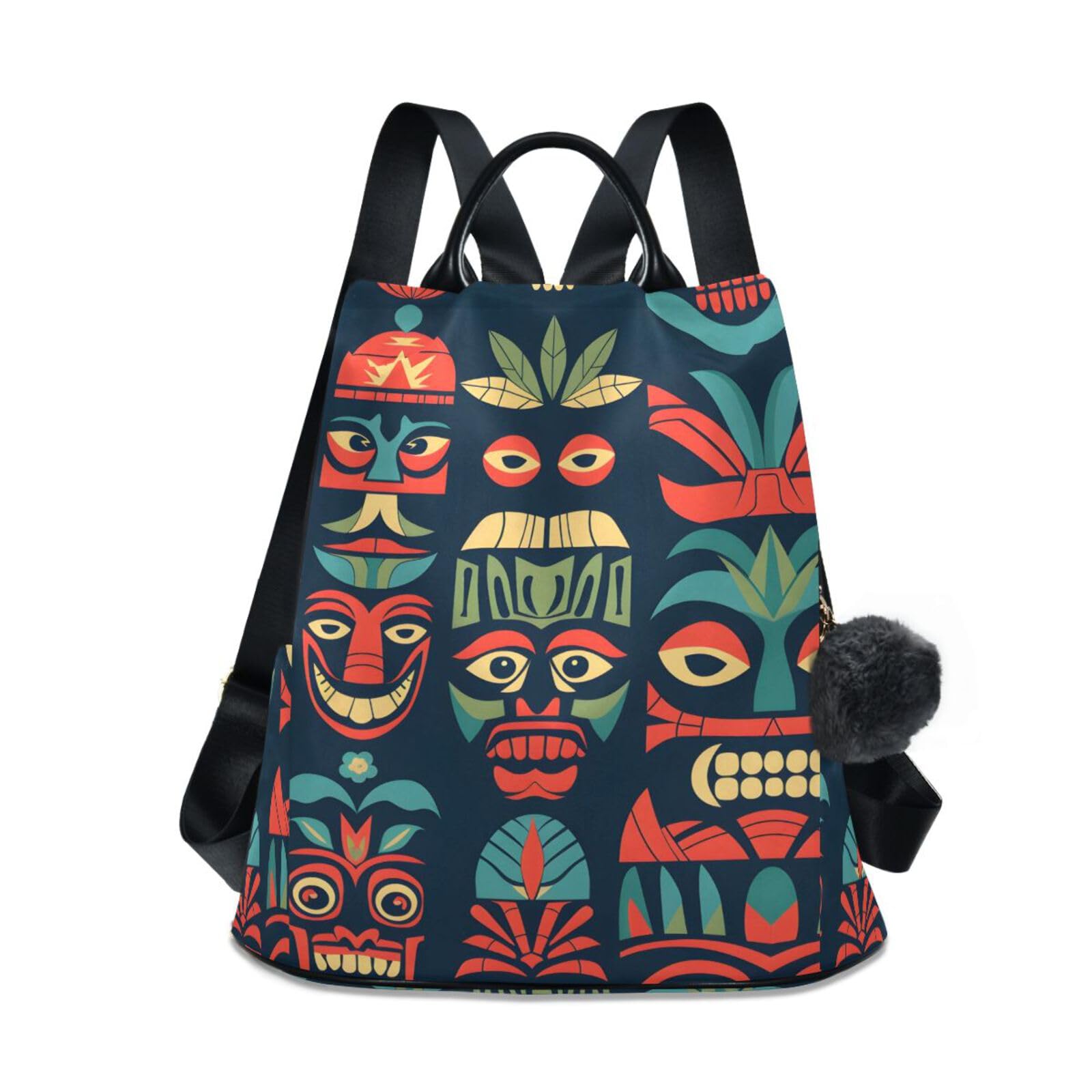 Tropical Elements Pattern Backpack for Women Anti Theft Large Fashion Travel Shoulder Bag Purse Rucksack Lightweight