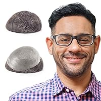 Vista 17 de Lordhair Sistema de cabello para hombres con cabello humano 8x10 pulgadas postizo para hombres 0.002 in piel súper fina sistema de cabello