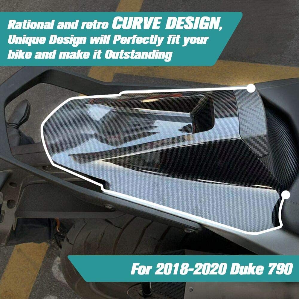Couvercle de carénage de siège Passager arrière en Plastique ABS pour Moto Compatible avec K.T.M Duke790 Duke 790 2018 2019 2020 2021 2022 Accessoires (Noir)