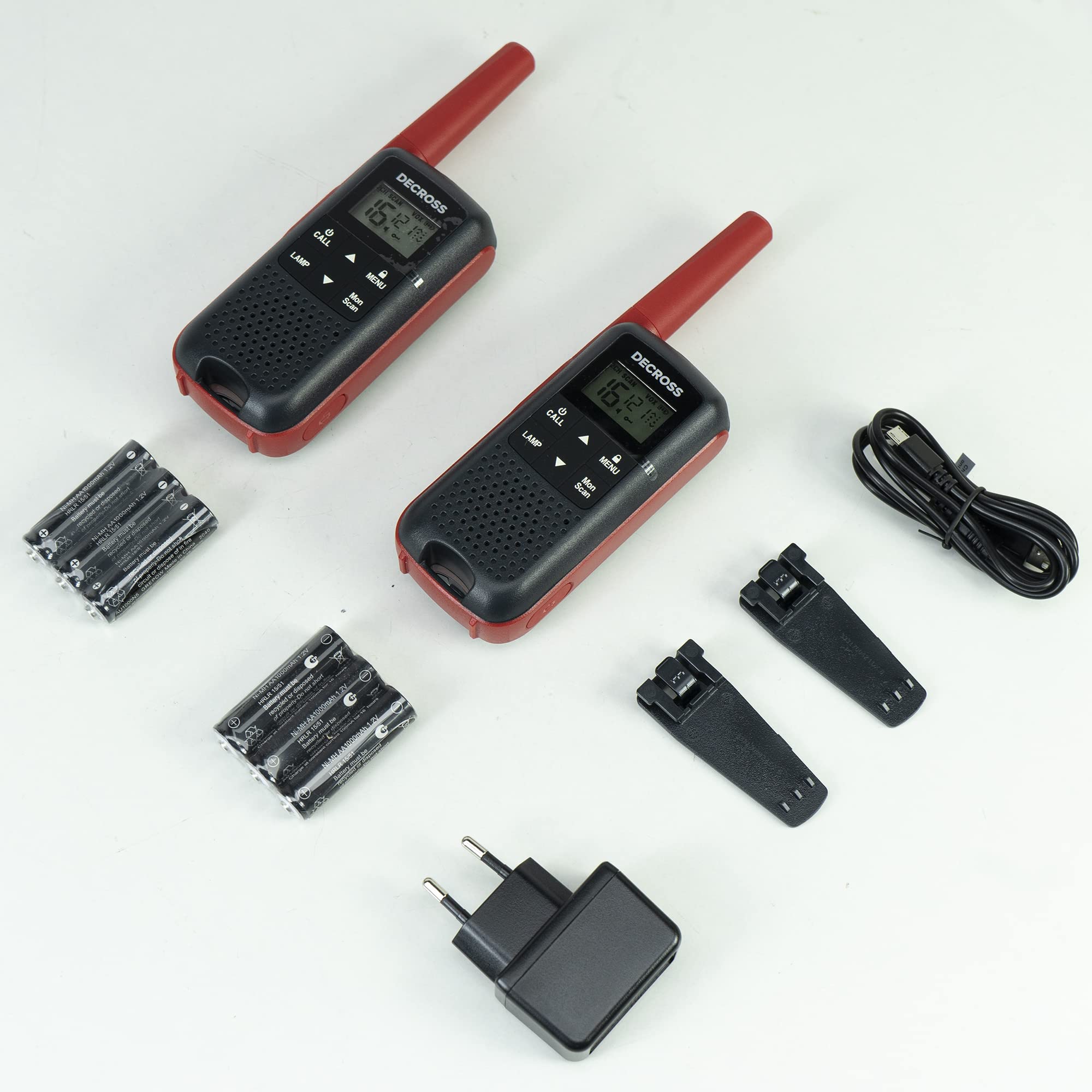 Stazione radio portatile PMR Decross DC63, 446MHz, 0.5W, 16CH, 1000mAh NiMH, IPx4, set di 2 pezzi