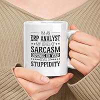 Vista 84 de Regalo para Gis Analyst - Taza de cerámica blanca de 11 oz y 15 onzas - Mi nivel de sarcasmo depende de tu nivel