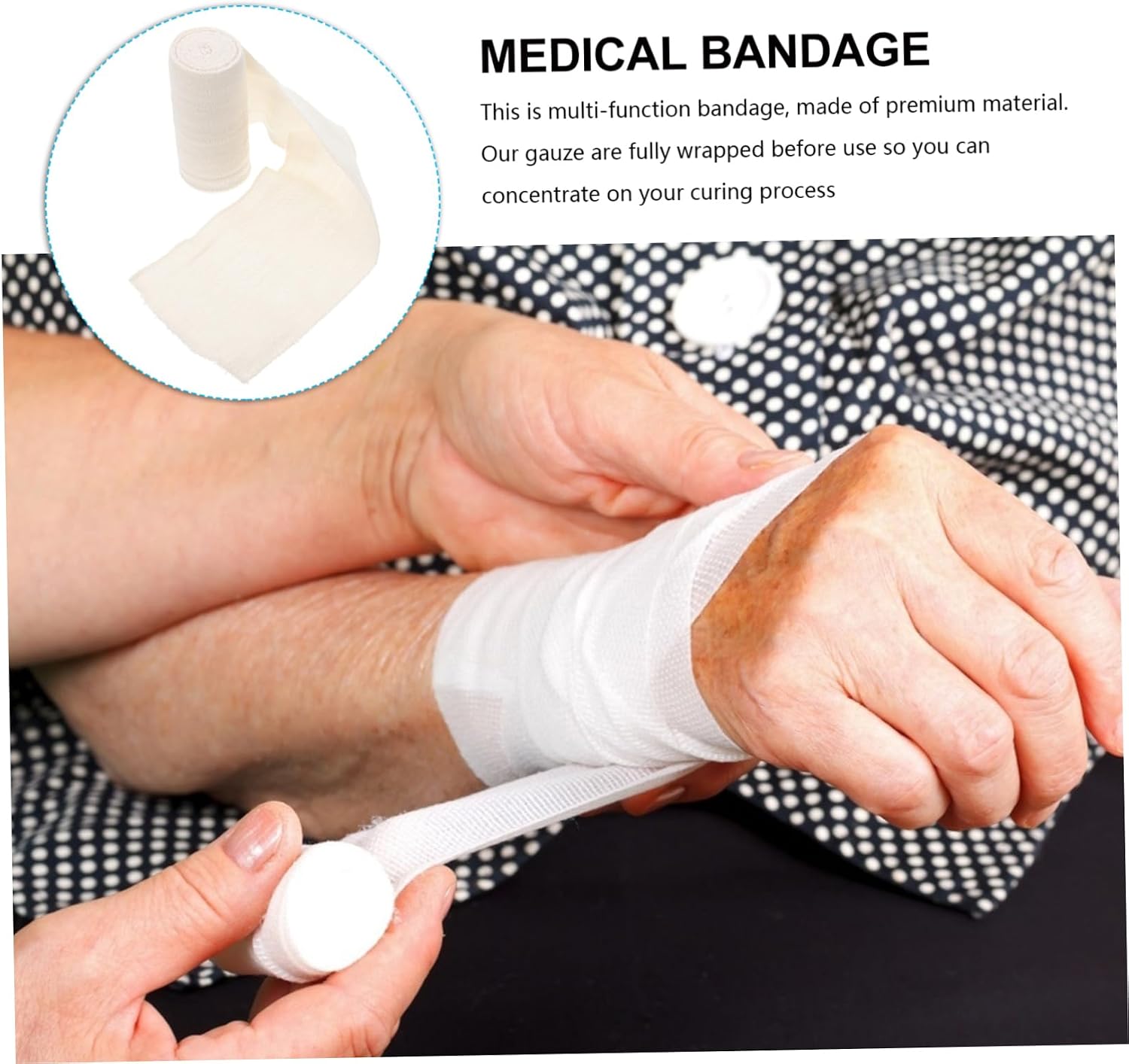 4pcs Elastic Compression Bandages Multi-Function Tapes for Care and Sports Protection Portable and Absorbent First Aid