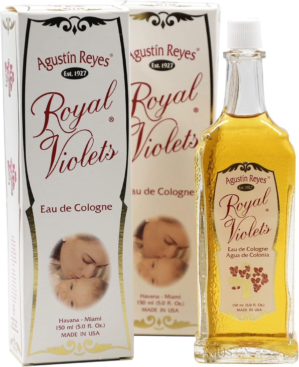 Royal Violets Eau de Cologne Gently and Refreshing for Baby Skin, Relaxing Aroma, 2-Pack of 5.0 FL Oz, 2 Glass Bottles | Gently and Refreshing, Relaxing Aroma, 2 Glass Bottles