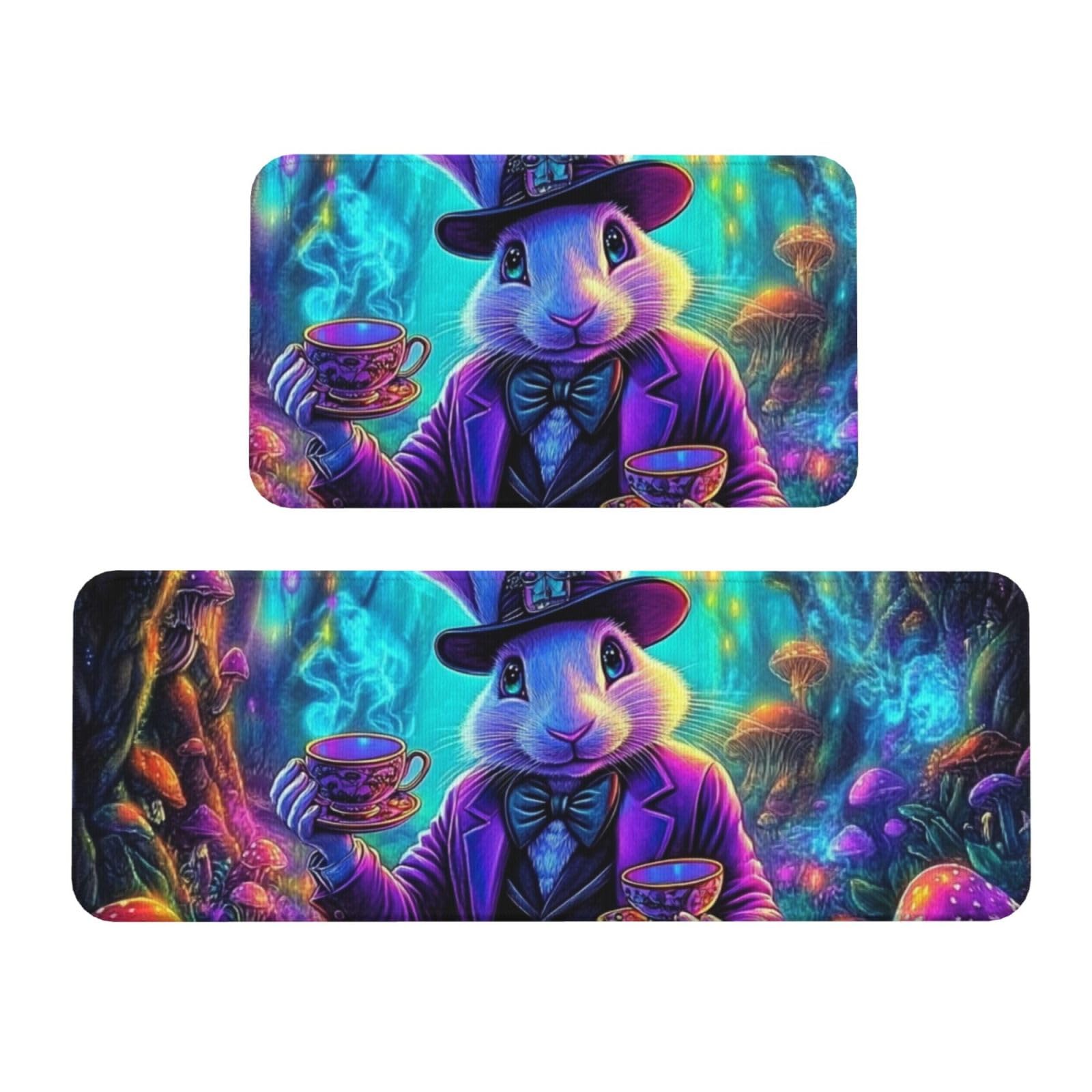 Alfombras de cocina de neón: comodidad acolchada y diseño psicodélico antideslizante para el hogar