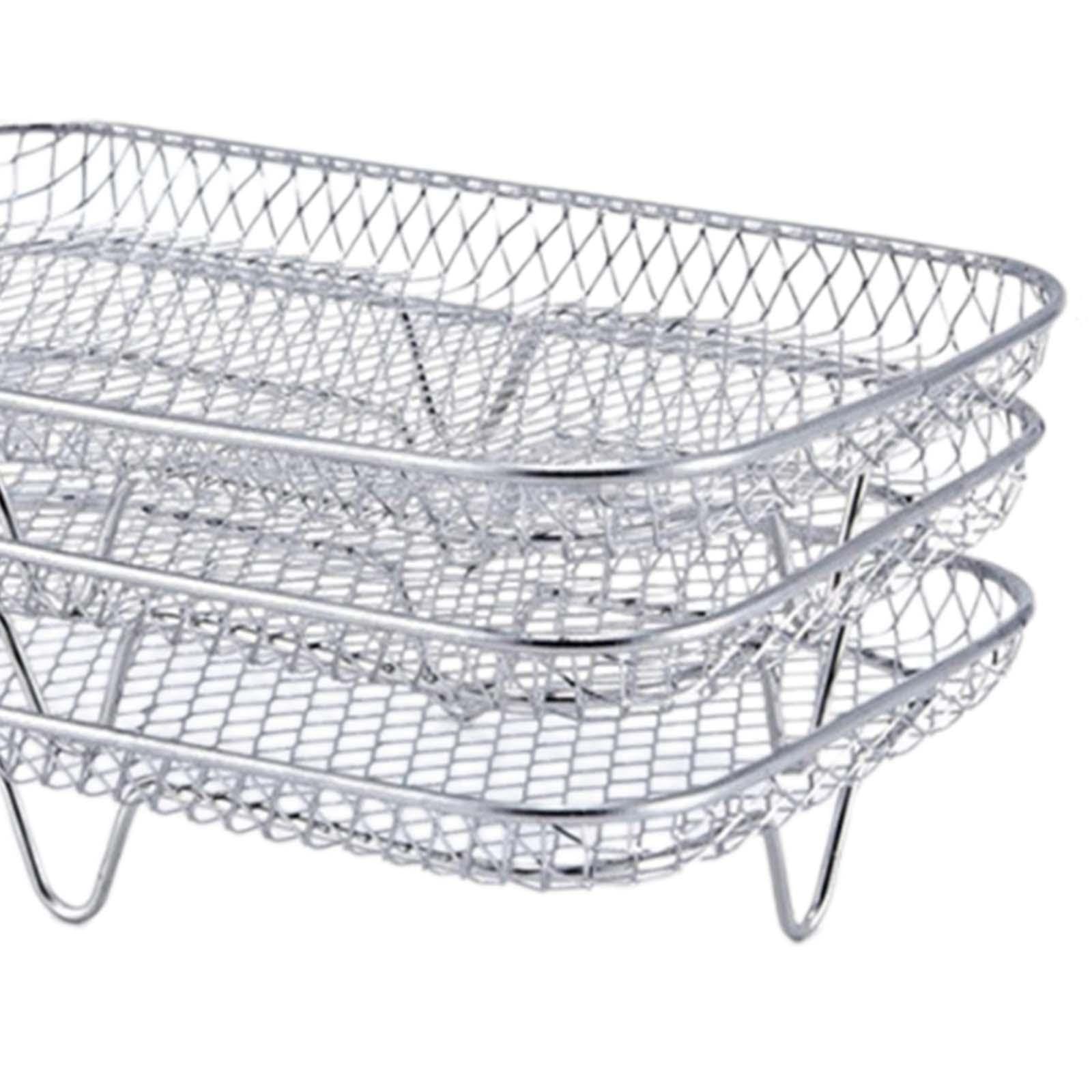 Rejilla para Freidora de Aire Accesorios para Freidora de Aire Cesta para Hornear Bandeja Multiusos para Horno Parrilla Repuesto para Freidora, rectángulo