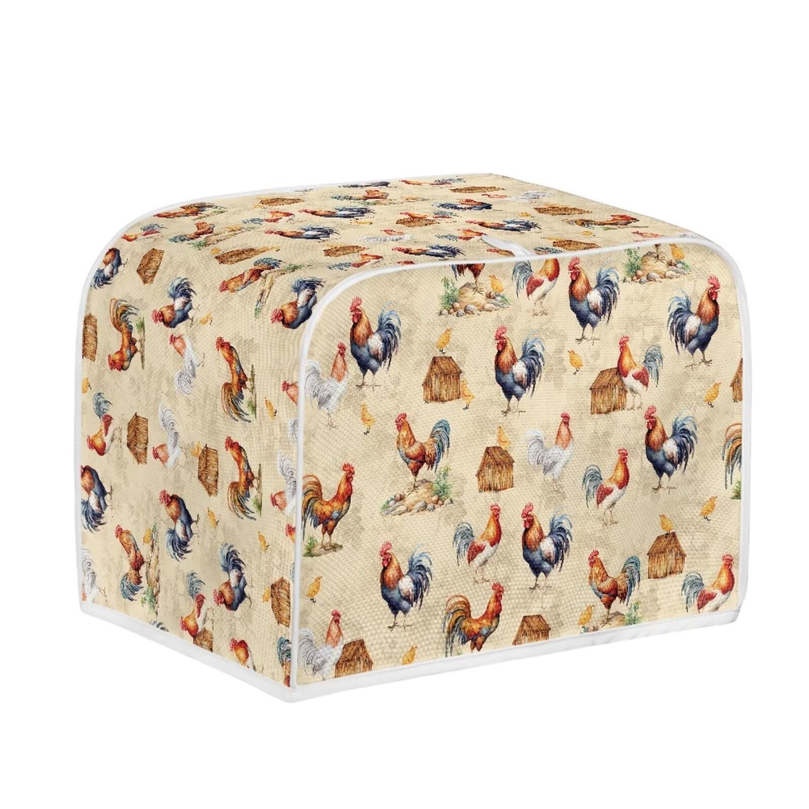 JSLXYYBQ Vintage Rooster Toaster Covers 2 Slice Wide Slot Dustproof Fingerprint Protectors and Greasy Protection Anti-sputtering Machine Washable Women Gift