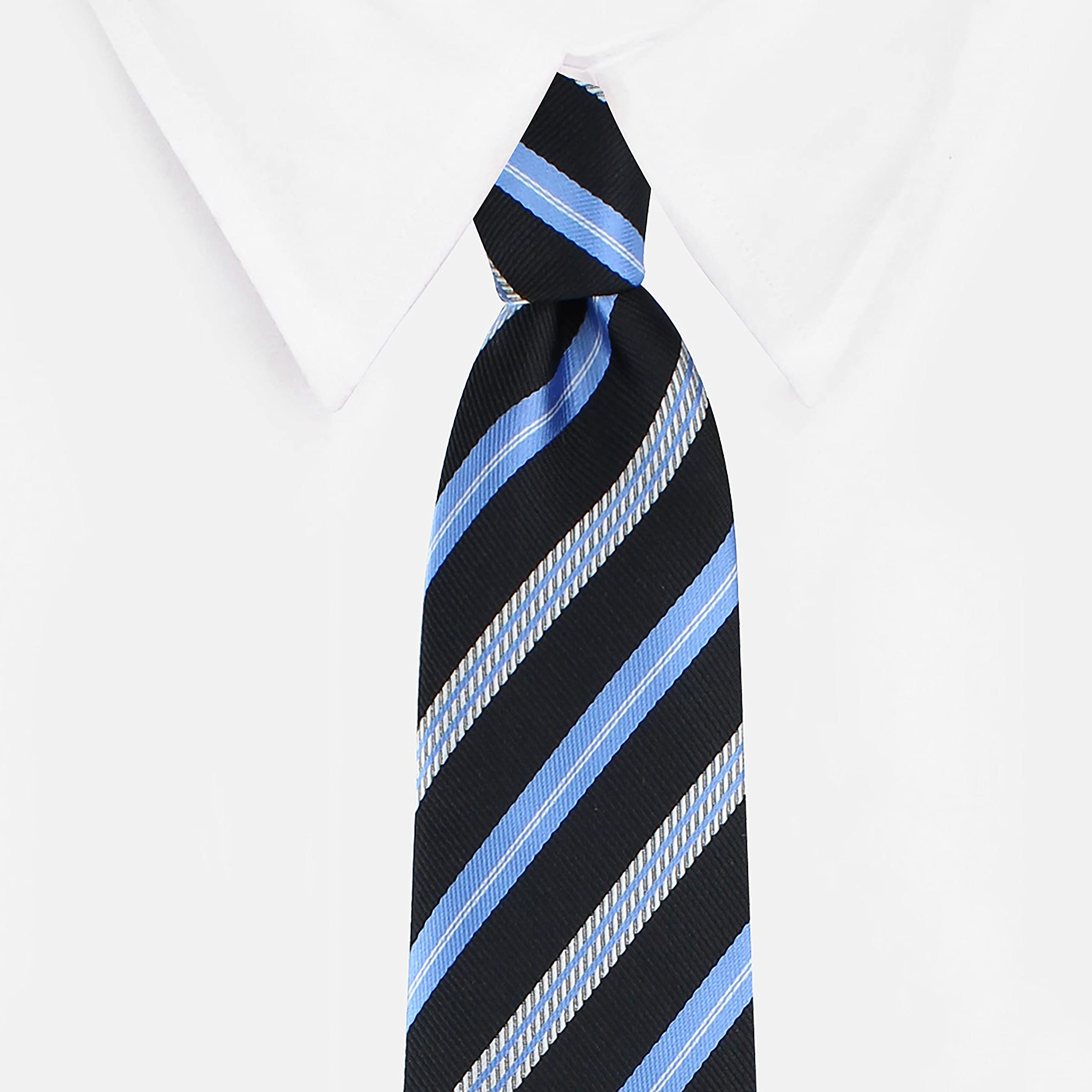 Kavove The Sharp Striped Black Necktie For Men - Image 7 thumbnail