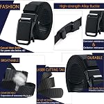 LionVII Men's Belts - Ratchet Belt for Men Casual - Nylon Belt with Click Buckle, Fabric Adjustable Trim to Fit 28-49" Waist