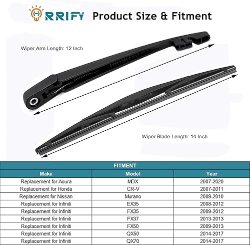 Miniatura 2 de ORRIFY Escobilla del limpiaparabrisas trasero 76720SWA003 para Honda CR-V CRV 2007-2011, para Acura MDX 2007-2020 conjunto del limpiaparabrisas