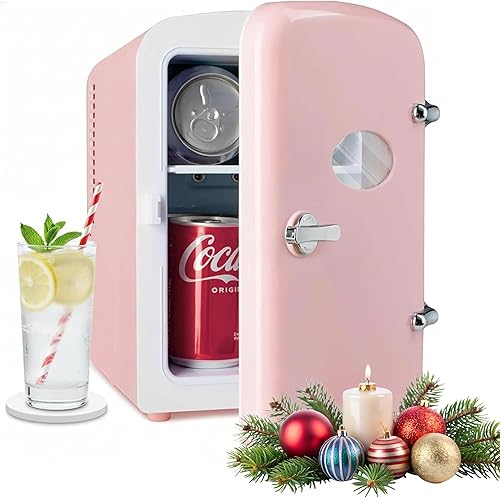 Miniatura 10 de HealSmart Mini Nevera Portátil de 4 Litros/6 Latas con Ventana de Observación, Enfriador y Calentador Refrigerador Compacto Pequeño de Escritorio