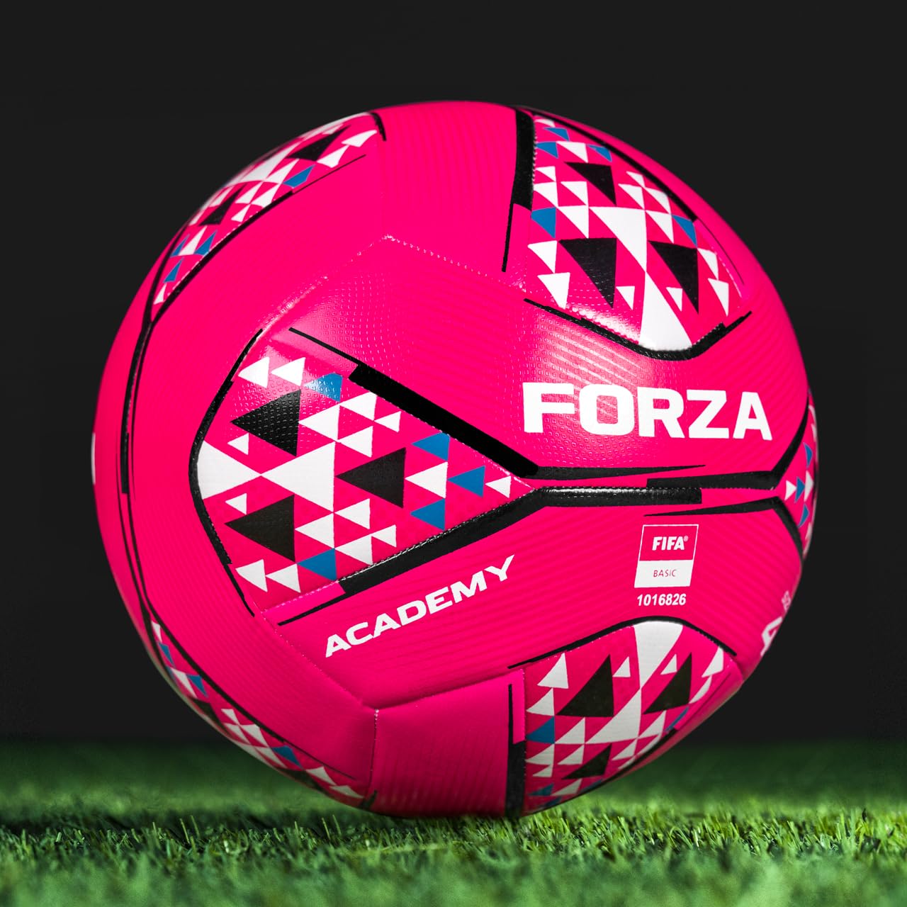 FORZA Academy Footballs – FIFA Certified, Durable Match & Training Balls, 6 Colour Options & Multipacks (White & Pink Multi, Size 4 (Junior) - Pack of 3)