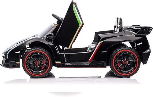 Miniatura 9 de Lamborghini Venono - Coche eléctrico para niños con licencia de 12 V con control remoto para padres, puerta de tijera, 3 velocidades, faros LED,