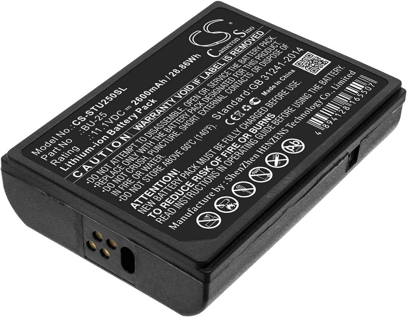 Cameron Sino Battery for Sumitomo Fusion Splicers BU25, Type-25, Type-25e PN:Sumitomo BU-25 2600mAh / 28.86Wh