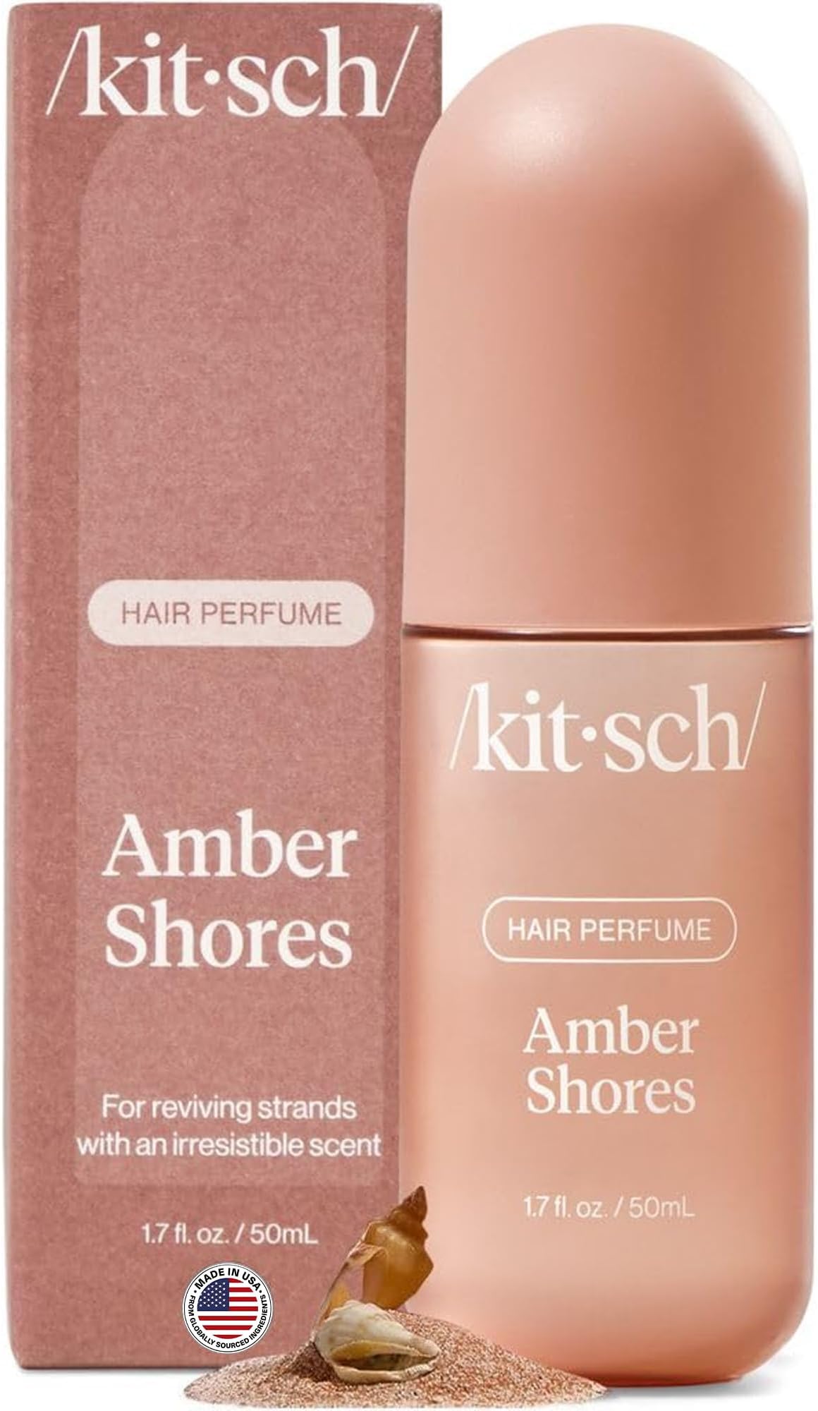 Hair Perfume for Women - Amber Shores | Clean, Deodorizing & Patented Odor-Eliminating Technology Hair Spray & Body Mist - Freshen Hair, Body & Pillows - Woody Aquatic Scent - 50mL