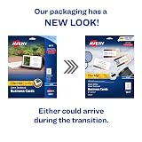 Avery® Clean Edge® Printable Business Cards, Sure Feed® Technology, 2" x 3.5", White Linen Textured, 200 Blank Cards for Inkjet Printers (08873) – view 2