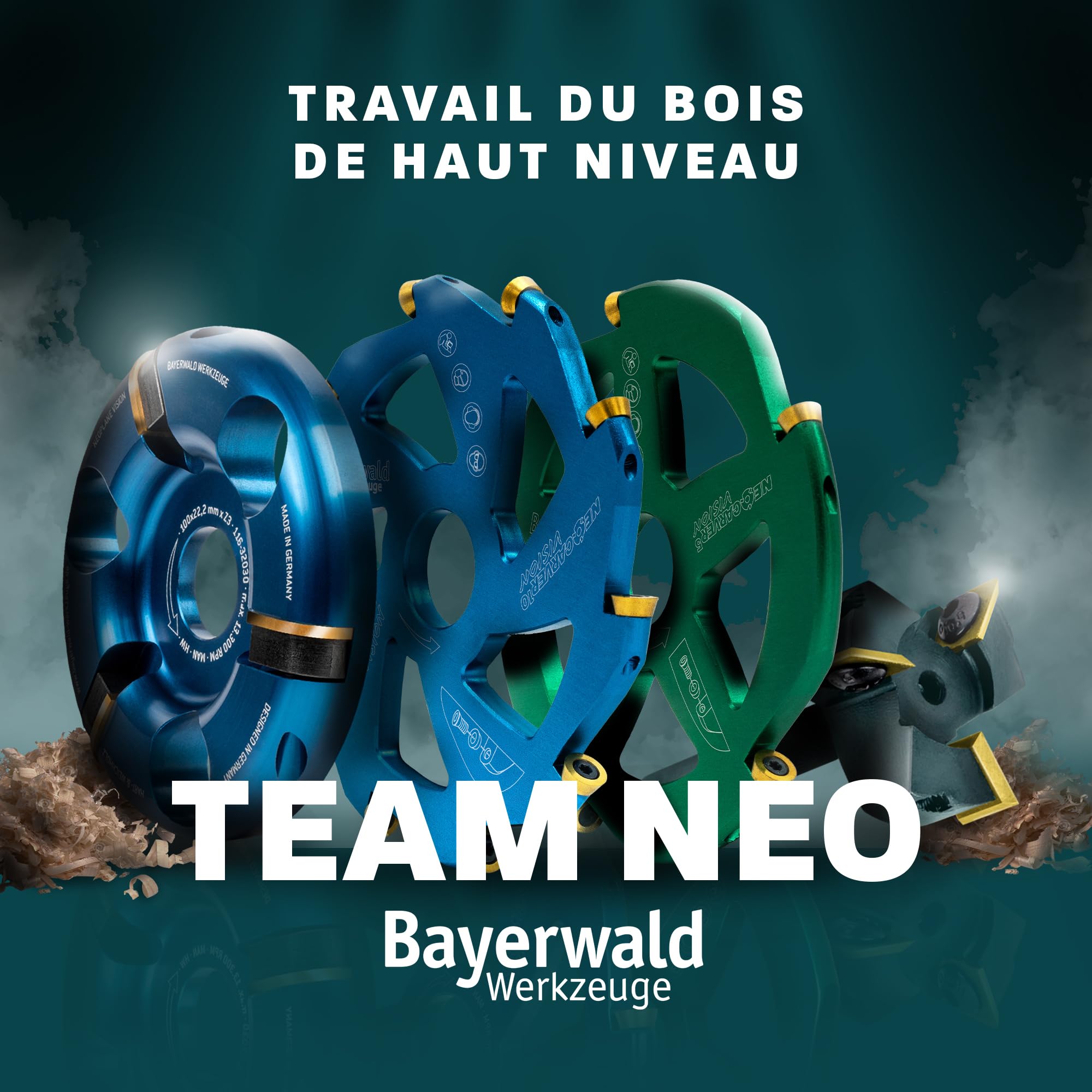 Bayerwald NeoCarver 5 Vision V2 Disque de fraisage en métal dur pour bois 115 mm x 22,2