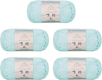 Susan's Family 4 ply 60% Cotton 40% Acrylic Yarn - Soft & Durable - 5 x 50g (1.76oz) - 655 Yards for Knitting & Crocheting - Baby Blankets, Amigurumi, Sweaters & More