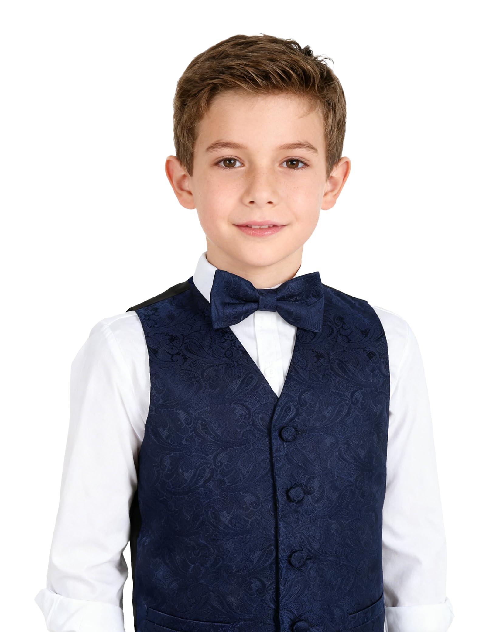 Alizeal Set classico da ragazzo con papillon e gilet cachemire