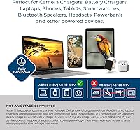 Vista 9 de OREI Adaptador de enchufe para viajes a Sudáfrica, Botsuana, Namibia con doble USB - Entrada EE. UU. - Tipo M (U2U-10L), Funcionará con teléfonos