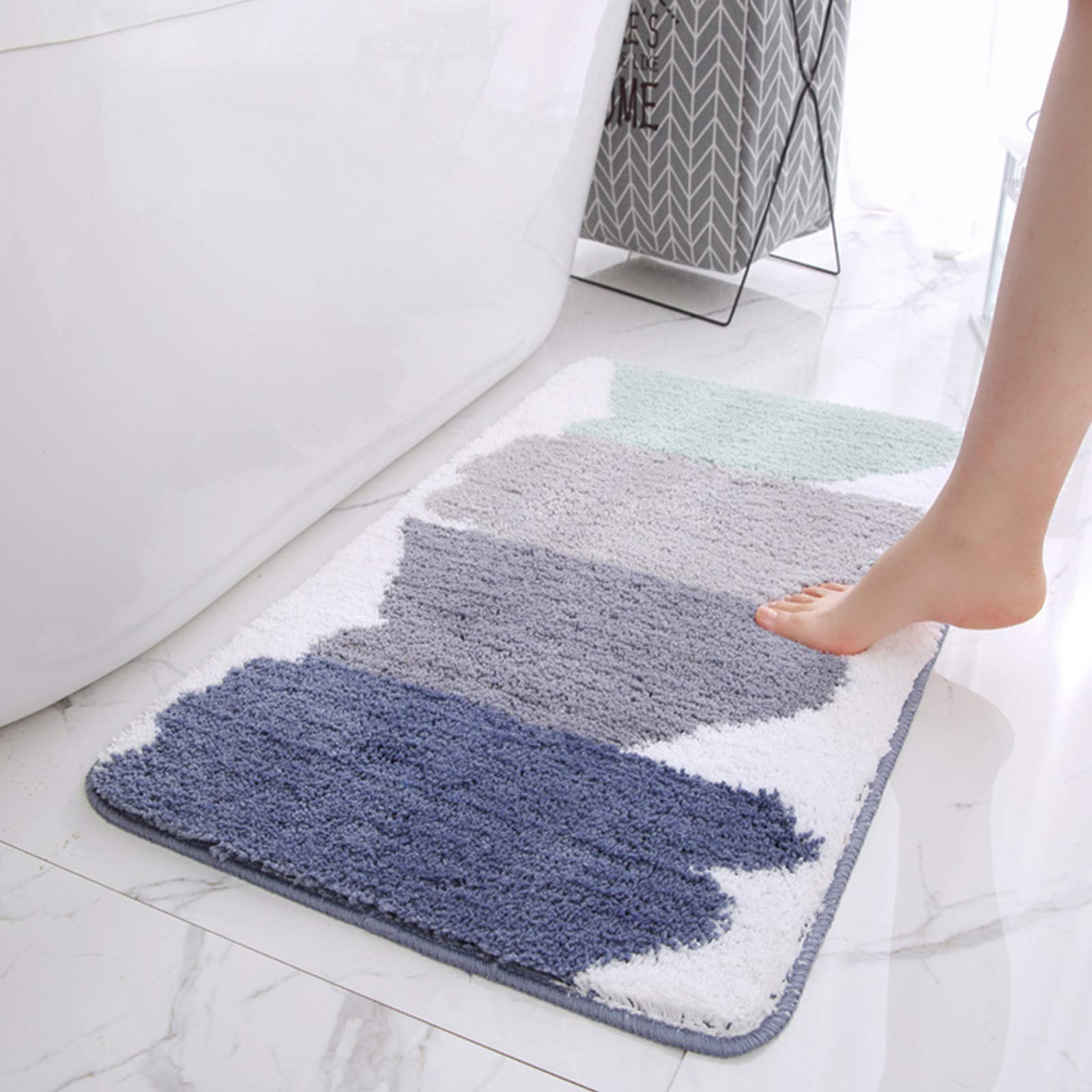 Bathroom Rug Mat Soft Non Slip Absorbent Bath Rug Machine Wash and Dry, Bathroom Carpet Mats for Tub, Shower, Bath Room,Floor,Indoor 24 inches x17 inches