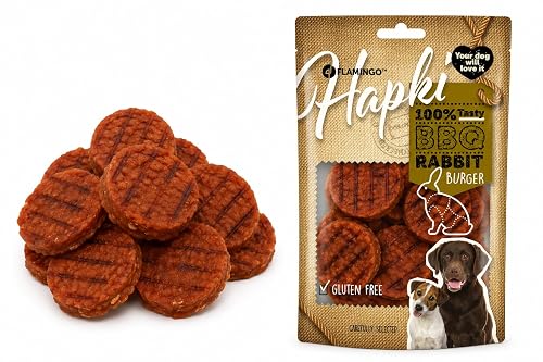 Snacks para Perros - Hapki Mini Burger de Conejo - Sin Gluten - 85 g - Flamingo