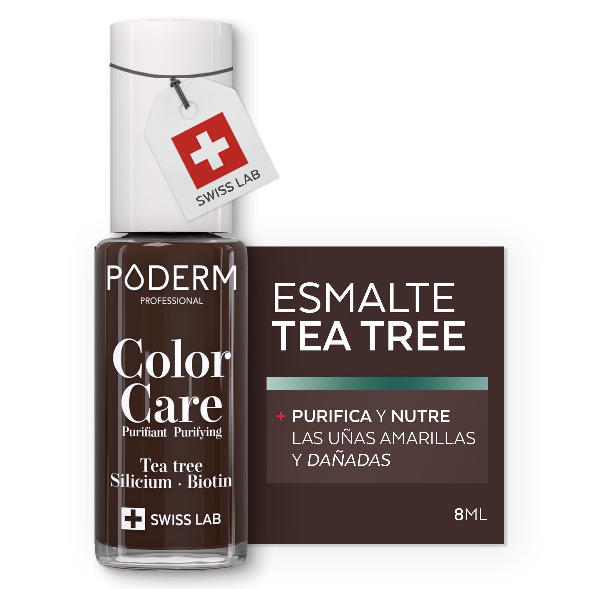 Poderm Esmalte Antimicótico para Uñas - Rojo Negro – 8 ml | Antifúngico con Tea Tree, Silicio y Biotina | Fortalece, Repara y Cubre las Uñas Amarillas y Dañadas | Creado por una Podóloga en Suiza — view 34