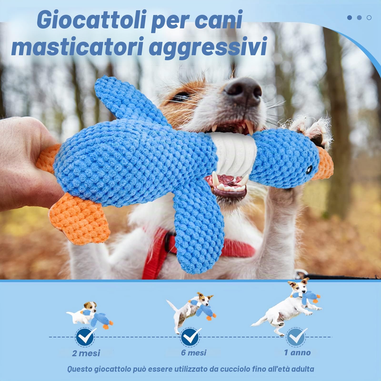 Vitscan interattivo giocattolo cigolante peluche anatra per cuccioli masticatori aggressivi