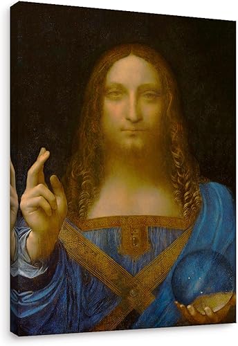 Niwo ART - Salvator Mundi, por Leonardo DaVinci, Reproducción de pintura al óleo - Arte de pared giclée para decoración del hogar, envoltura de