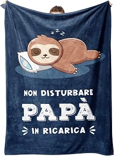 Niyewsor Papa Geschenk, Geschenk für Papa Decke, Geschenk Papa Geburtstag, Papa Geschenkideen, Vatertag Weihnachten Geschenke für Papa von Tochter Sohn, Faultier Decke für Papa 150 * 200cm
