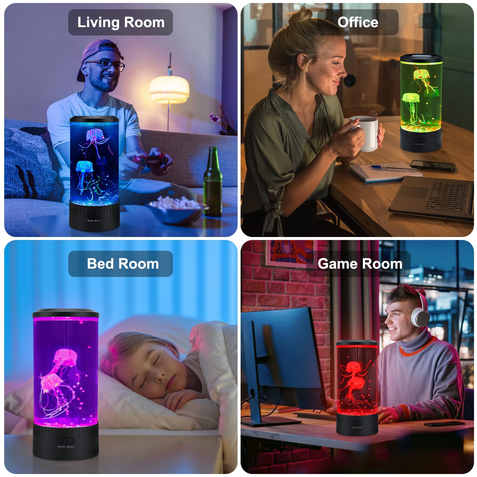 Snapklik.com : Relity Jellyfish Tank Table Lamp Remote Control