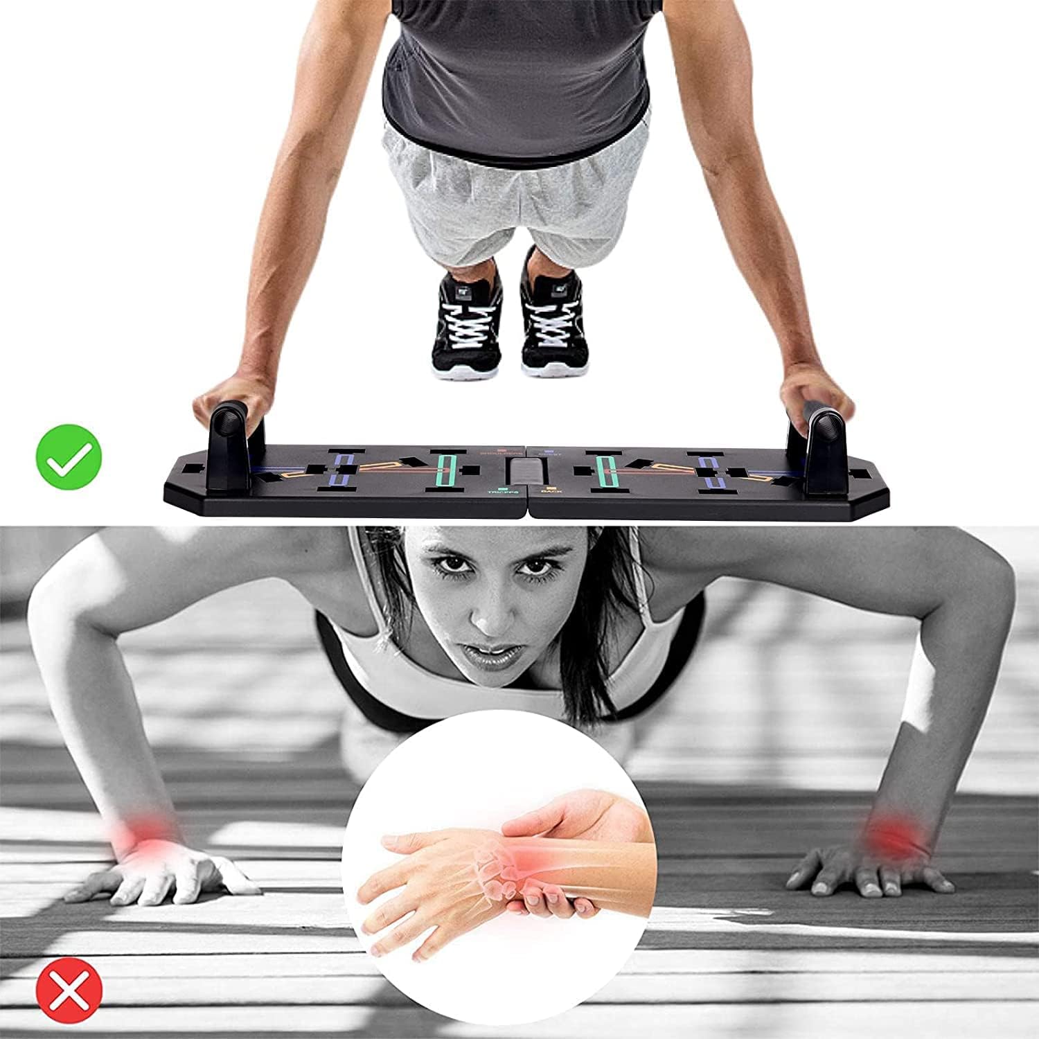 Cretee 18 in 1 foldable Push Up Rack Board Train Gym Fitness System Workout Exercise Stands for Body Training : Sports & Outdoors