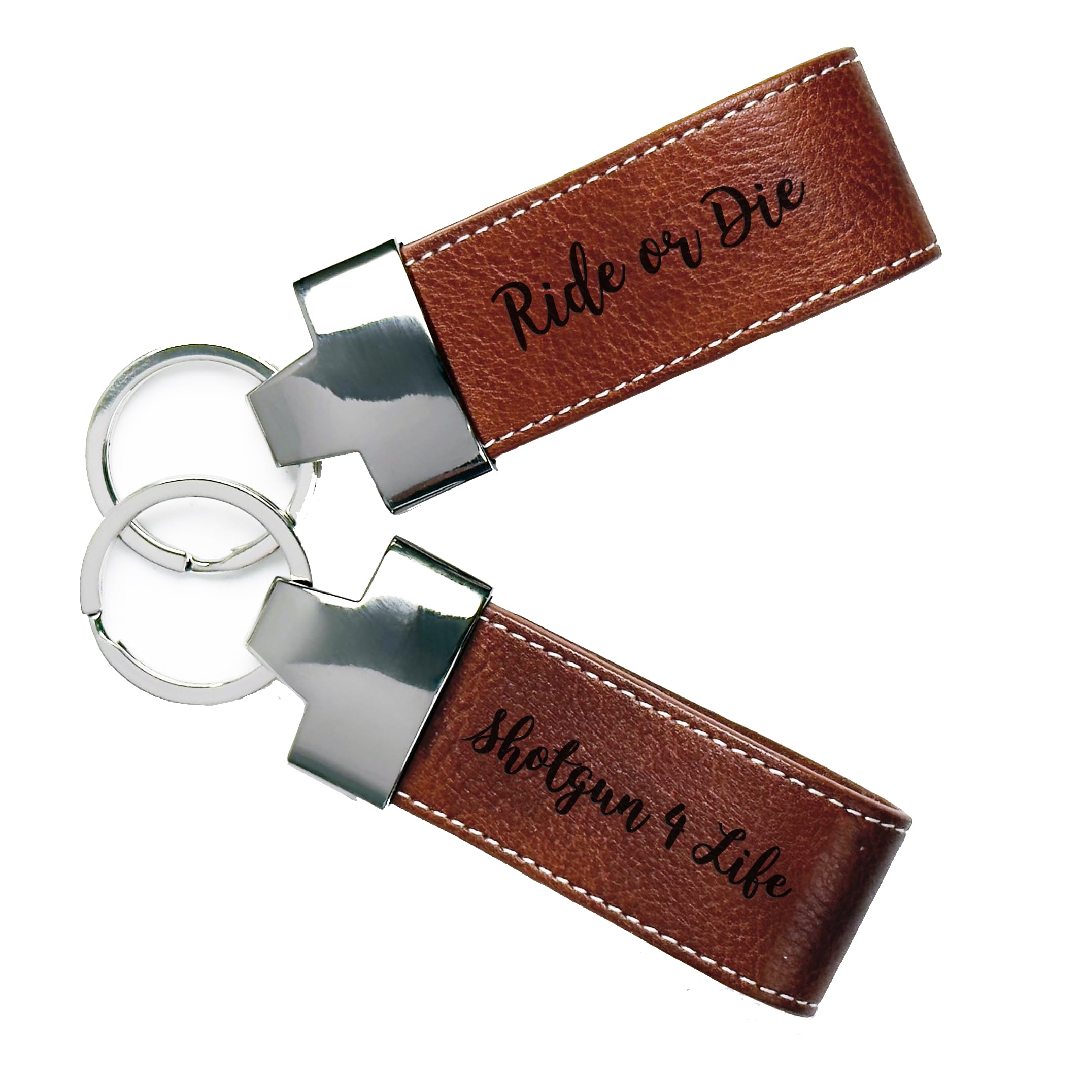 Personalized Key Chains with Names, Dates, or Photo • Premium Leather Custom Keychain • Drive Safe Keychain for Him or Her