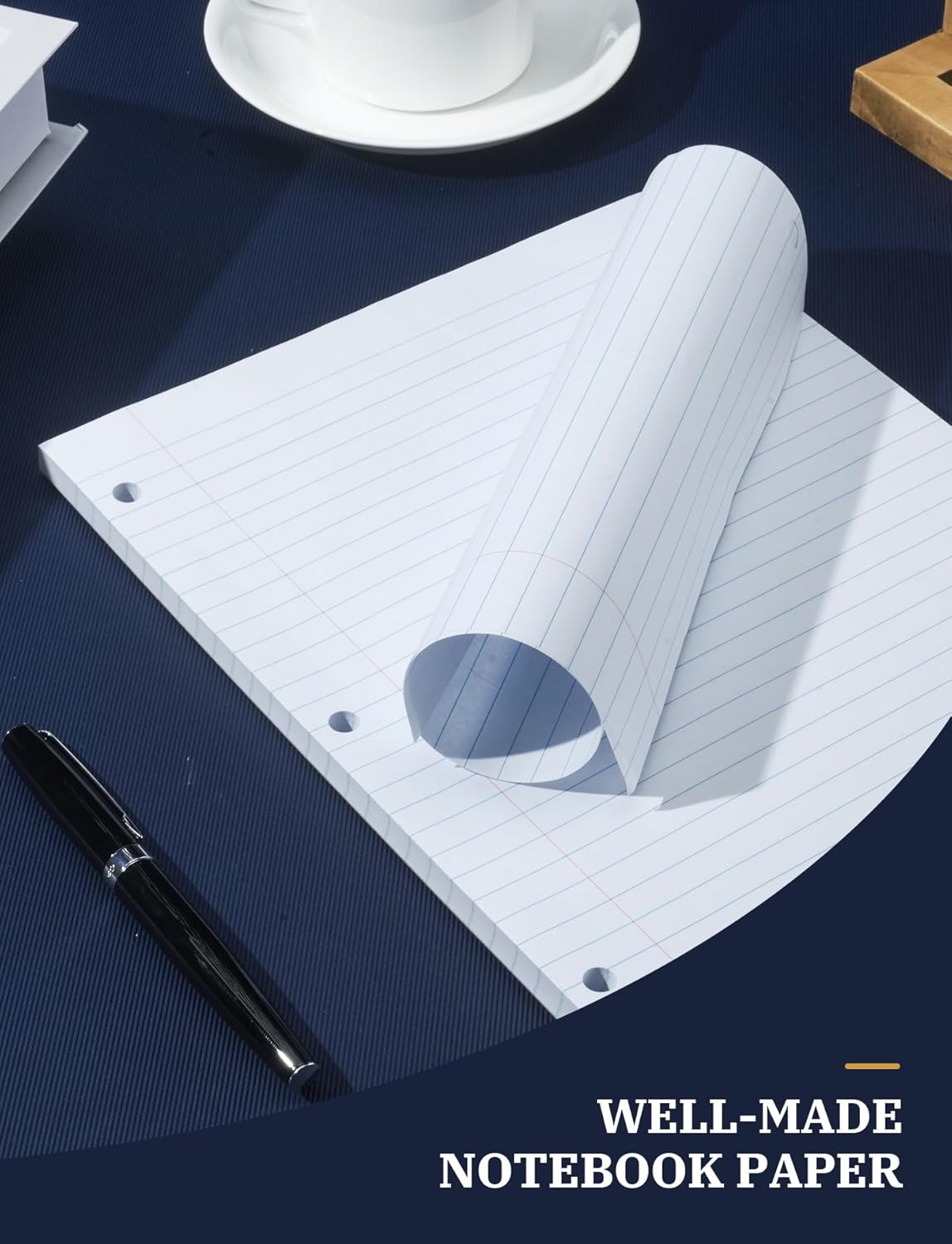 10 Pack Loose Leaf Paper 8.5 x 11, 1000 Sheets Lined Paper for 3 Ring Binders, Wide Ruled Notebook Paper, 3 Hole Punch Binder Paper, 100 Sheets/Pack Filler Paper for Office, School, and Home