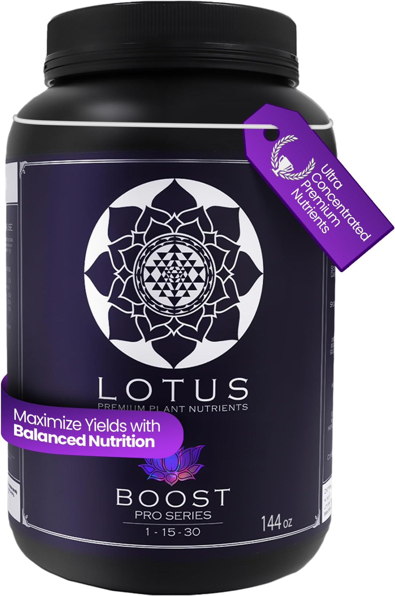 Boost Pro Series Bloom Booster and Yield Enhancer, Boost Any Plant Feeding Recipe for Turbo-Charged Flower Density/Oil Production, Amino Nitrogen Formula for Soil, Hydroponics and Coco Coir - 144 oz