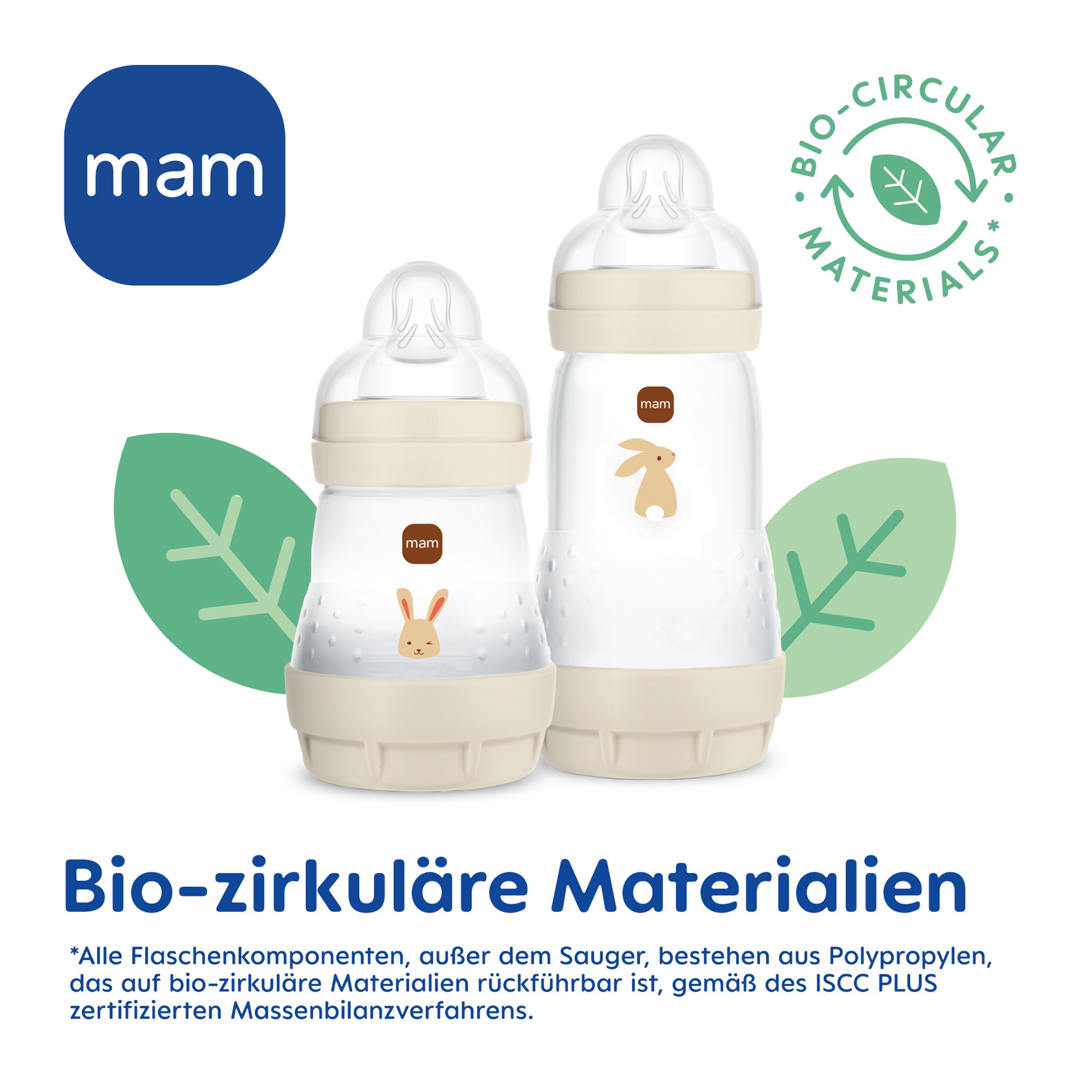 MAM Easy Start Anti-Colic Set | 0+ Mon | Babyflaschen-Set | 94% Akzeptanz & 96% Hebammen-Empfehlung | weniger Koliken | 6 Baby Trinkflaschen, 1 Griff & MAM Start | mint
