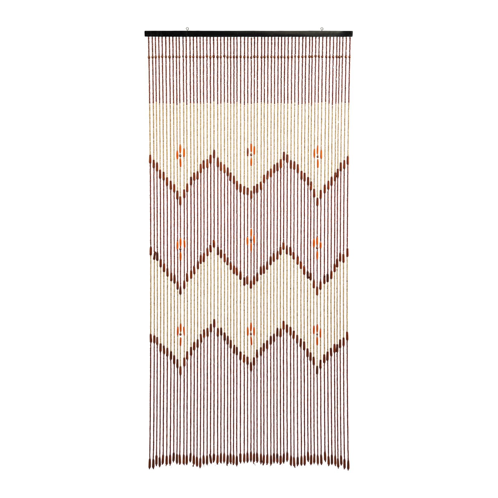 Rideau de Porte en Perles de Bois 90x194 cm, Rideau décoratif bohème rétro avec 60 brins, séparation de pièce pour Porte entrée Salon Chambre Balcon