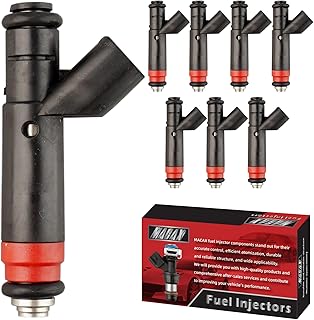 Set of 8 Fuel Injectors FJ475 53032145AA Replacement Compatible with Jeep Grand Cherokee 2001-2002 Dodge Dakota Durango 2001-2003 Dodge Ram 1500 2002-2003 4.7L - Replaces RL032145AA FI11352S