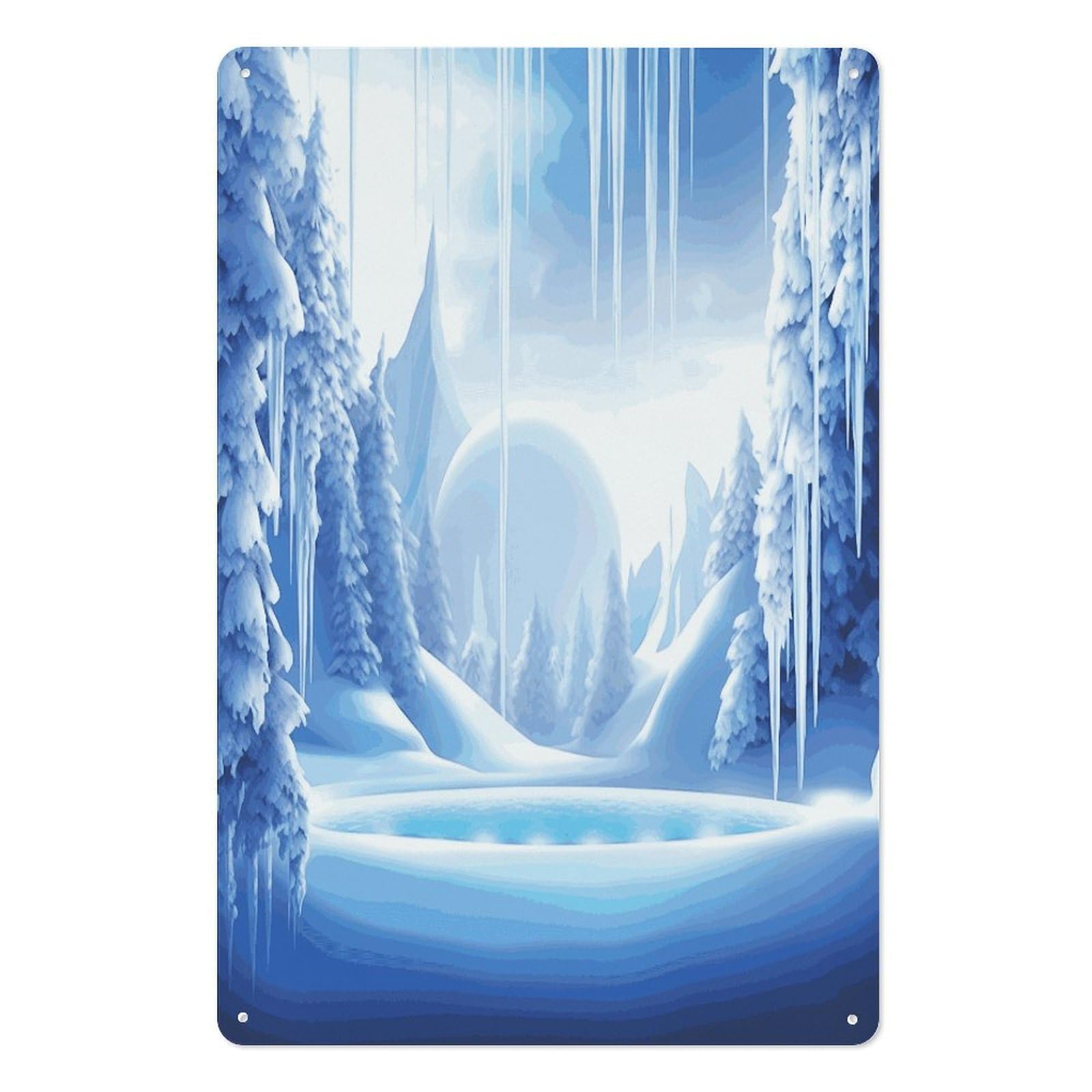 Letrero de estaño de mundo de nieve para decoración de pared de hogar y salón 20x30 cm