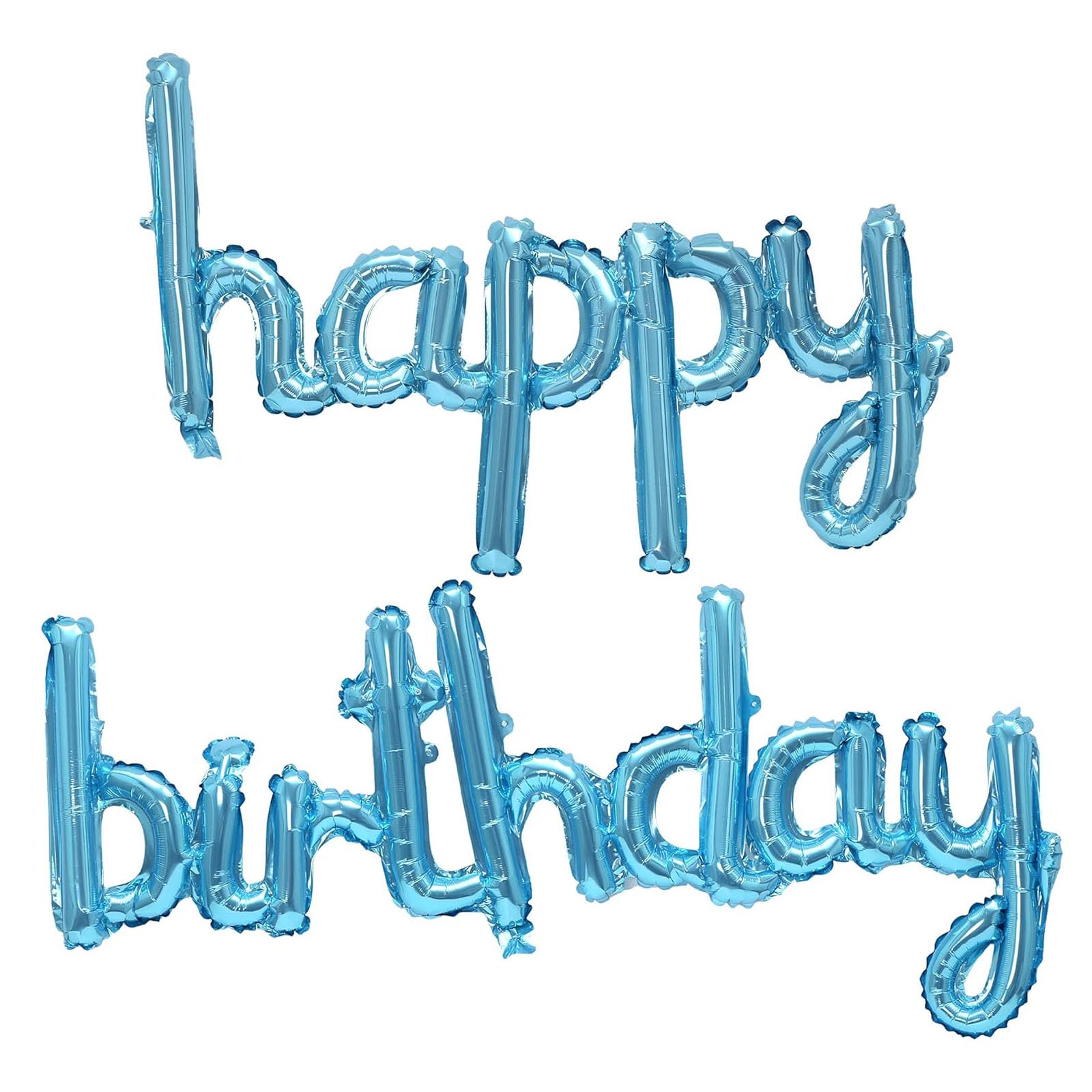WEIKA Light Blue Happy Birthday Balloon Banner, 16 Inch Happy Birthday Foil Balloons, Birthday Sign Reusable Material Birthday Banner Light Blue Happy