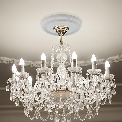 Miniatura 6 de Tsnamay 2 pares de cubiertas de luz blanca para ventiladores de techo, medallón de luz de techo dividido para lámparas y ventiladores de techo, 9.84