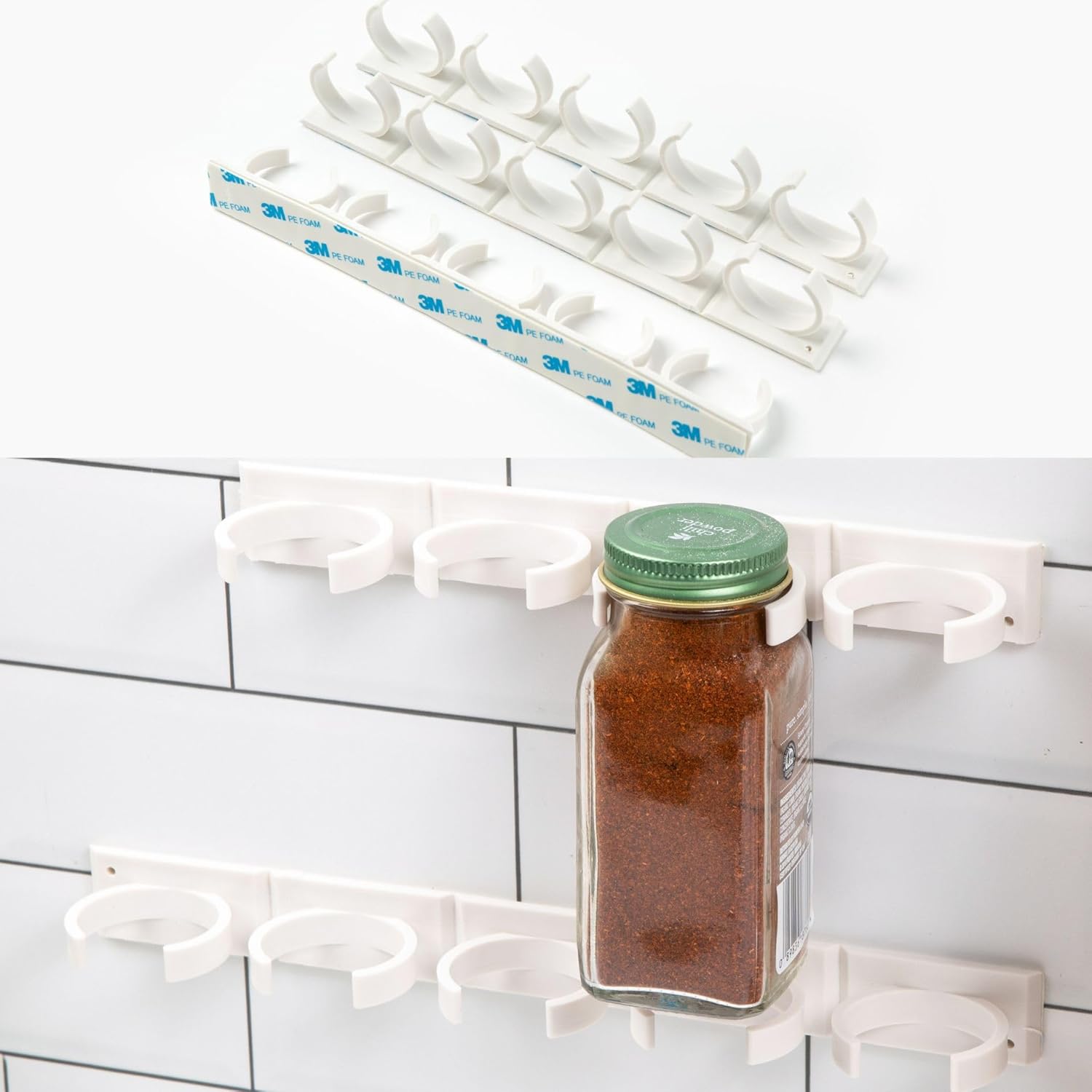 Crazy Chef Spice Clip Grippers for Cabinet Doors, White, 15 Ct