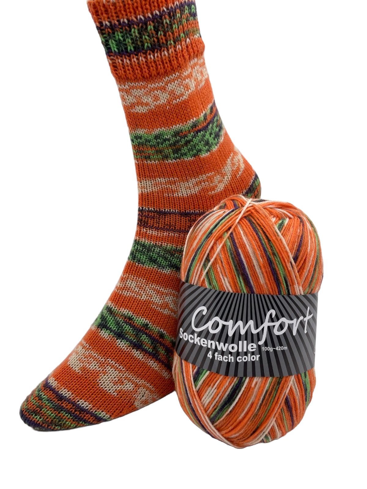 Sockenwolle Comfort • 100g Knäuel • 420m Lauflänge • 4-fach Aus Italien • Für Stabile, Warme Socken