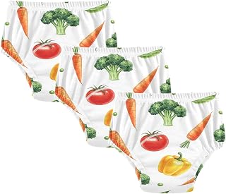 Potty Training Underwear 3 Packs for Toddler Girls Boys 2-5T | Toilet Training Pants Vegetable Carrots Broccoli