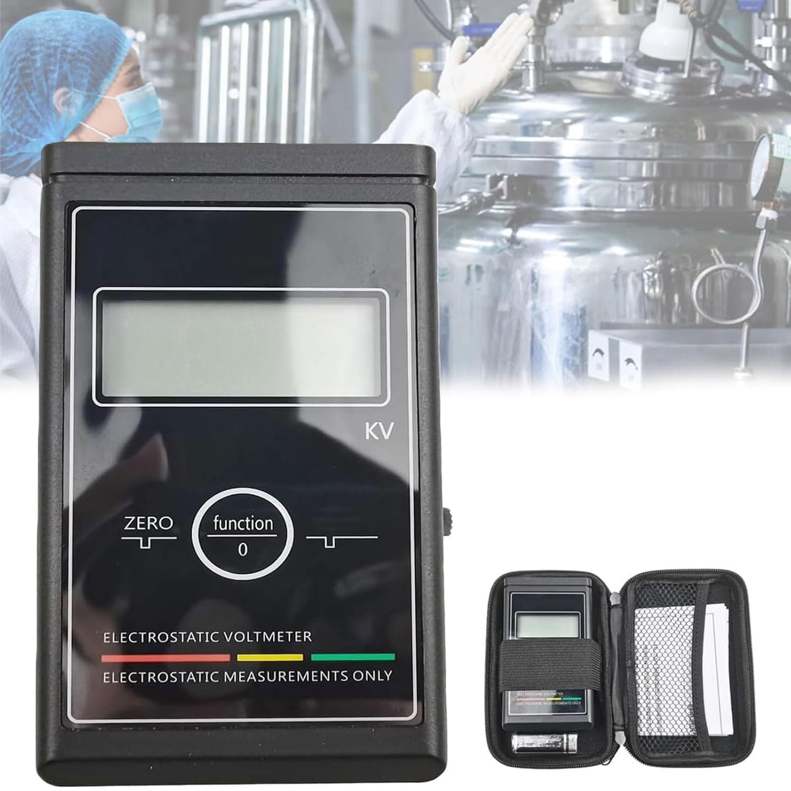 Ręczny miernik elektrostatyczny, przenośny tester napięcia powierzchniowego 0-50 kV z wyświetlaczem LCD do tkanin, papieru, gumy, przędzy - precyzyjny tester statyczny