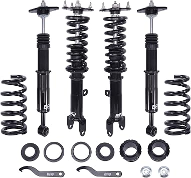 BFO Coilovers for Dodge Challenger RWD 2011-2022, for Dodge Charger RWD 2011-2022, for Chrysler 300 RWD 2011-2022, Height Adjustable Shock Absorber Suspension Kit, Preset Damping Lowering Kit Black