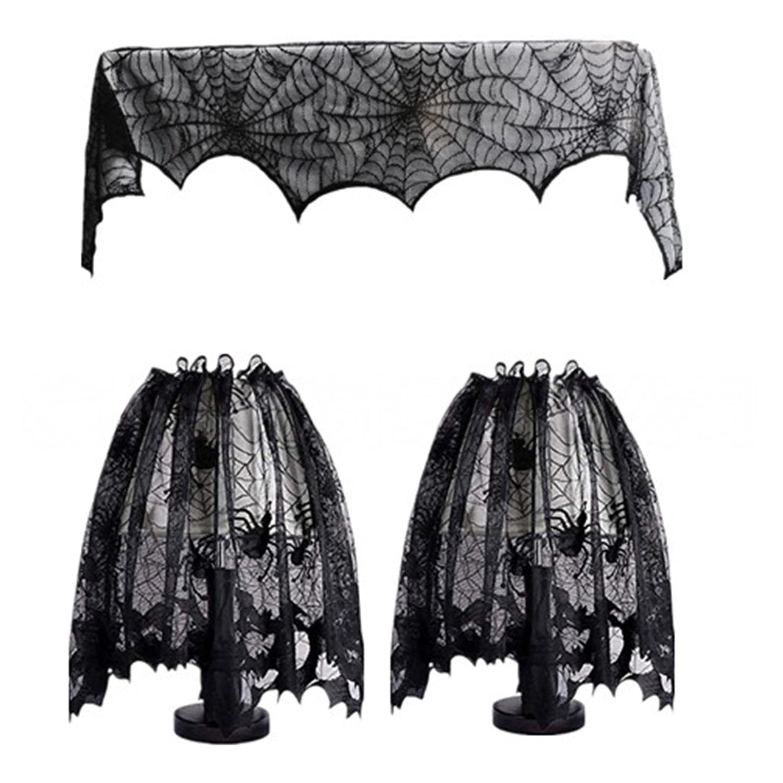 Plcpdm A Halloween Tablecloth Nd Light Covers Set For Dining Table Mantels Holiday Decorations Washable Table Runner Lampshade Halloween Linen