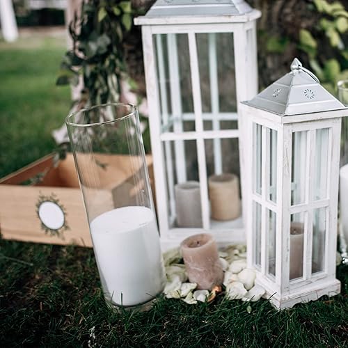 Miniatura 7 de Didaey Paquete de 16 jarrones cilíndricos de vidrio transparente, portavelas flotantes altos, jarrones cilíndricos transparentes a granel para